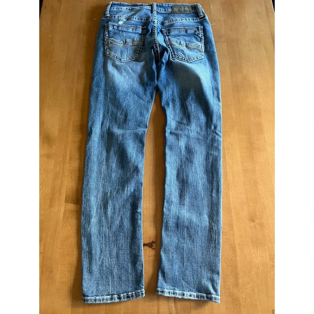 BKE Buckle Mason Tapered Mens 28x33 Distressed Blue Denim Jeans